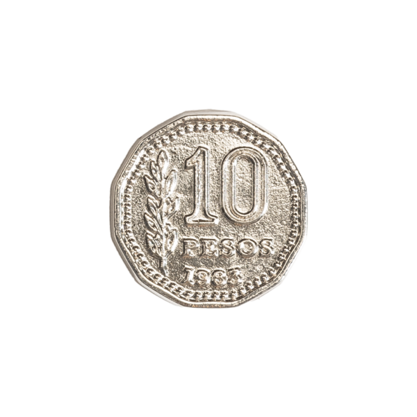 Aplique Moneda 10 Pesos Niquelado