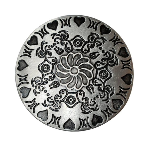 Chapón Cinturón de Dama Pase 40mm x 10u Plata Vieja