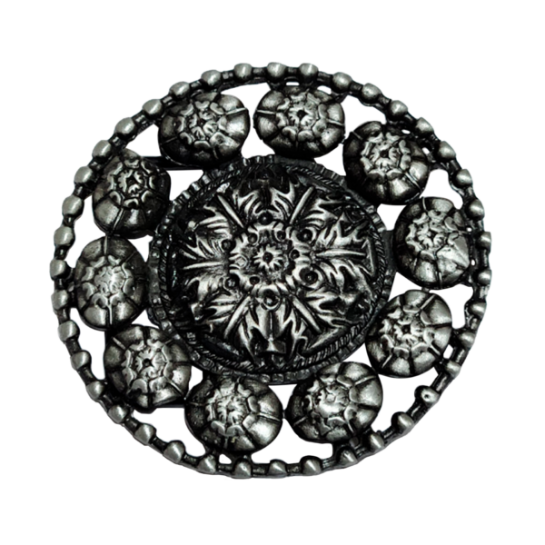 Chapón Cinturón de Dama Pase 40mm x 10u Plata Vieja